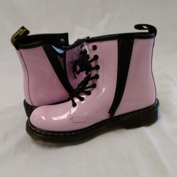 Dr. Martens Glossy Pink and Black Boots - Picture 6 of 10